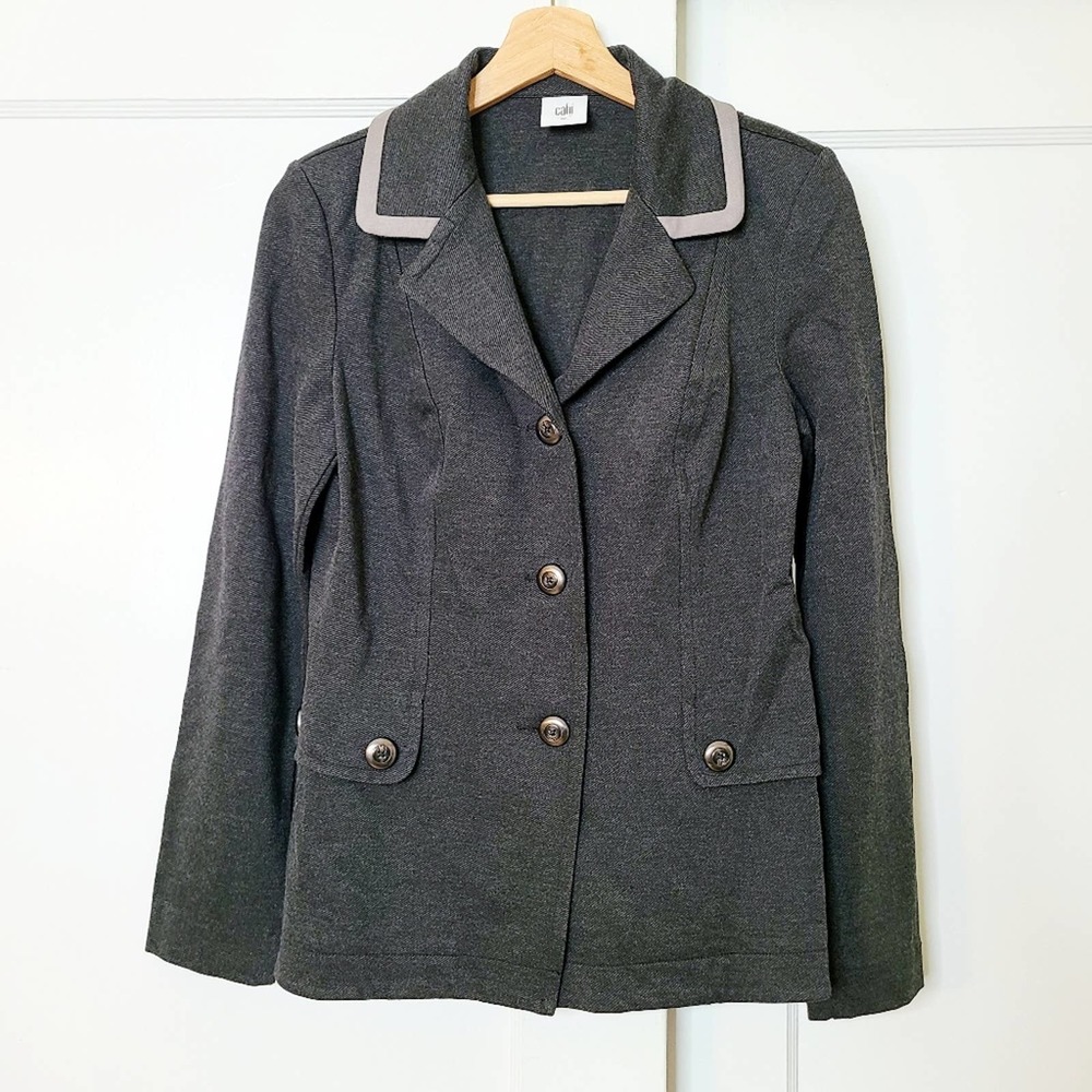 CAbi #3030 Ponte Knit Button Blazer Jacket - Picture 2 of 7